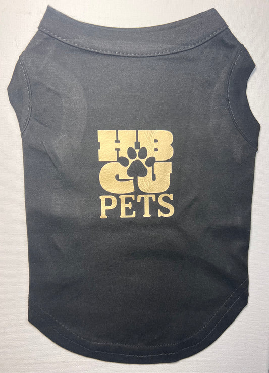 Black Greek Colorway Pet t-shirt- Black & Old Gold